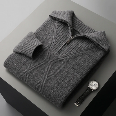 Taranto - Woll Pullover mit Reißverschluss
