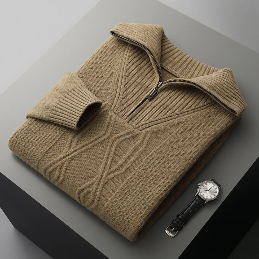 Taranto - Woll Pullover mit Reißverschluss