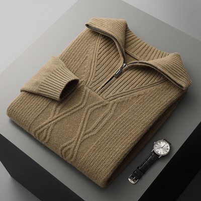 Taranto - Woll Pullover mit Reißverschluss