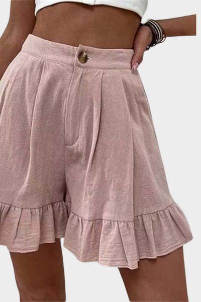 Alisa - Fließende Kurzhose mit Rüschensaum