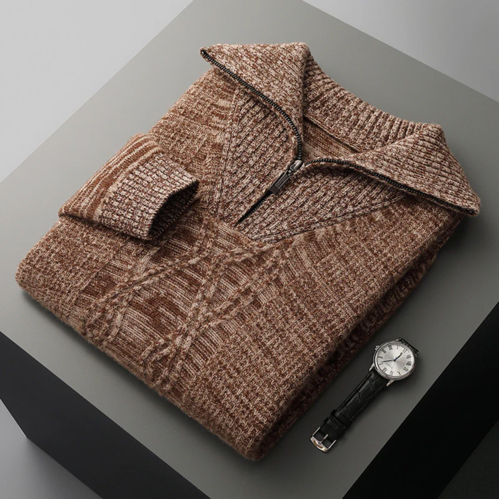 Taranto - Woll Pullover mit Reißverschluss