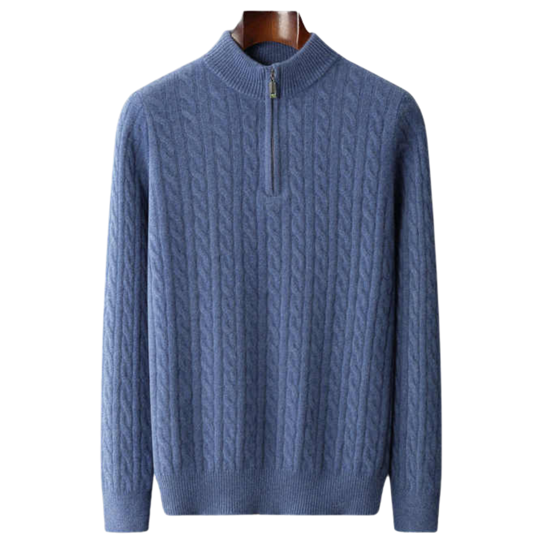 Braemar Kabel-Zip-Strickpullover