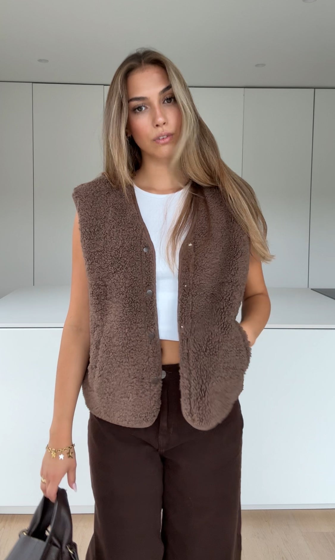 TEDDY VEST MOCCA