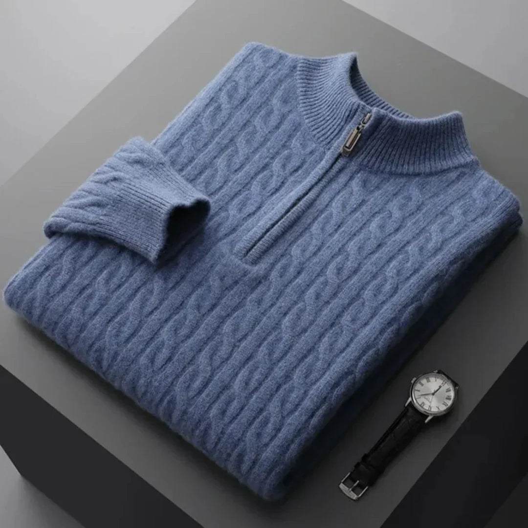 Deneb Strickpullover mit halbem Reißverschluss