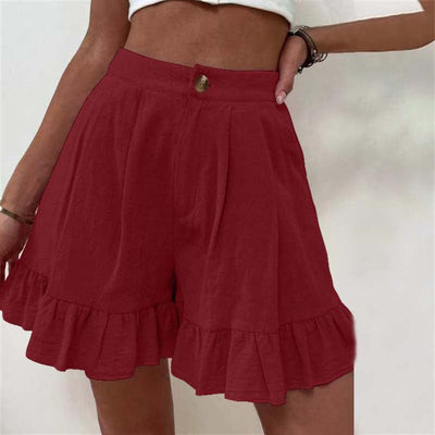 Alisa - Fließende Kurzhose mit Rüschensaum