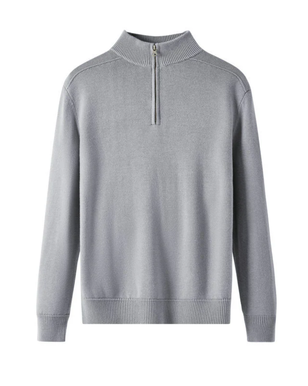Merinowolle Zip-Up Pullover in Capri