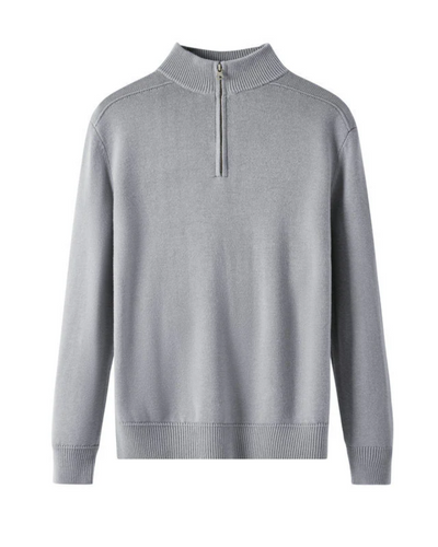 Merinowolle Zip-Up Pullover in Capri