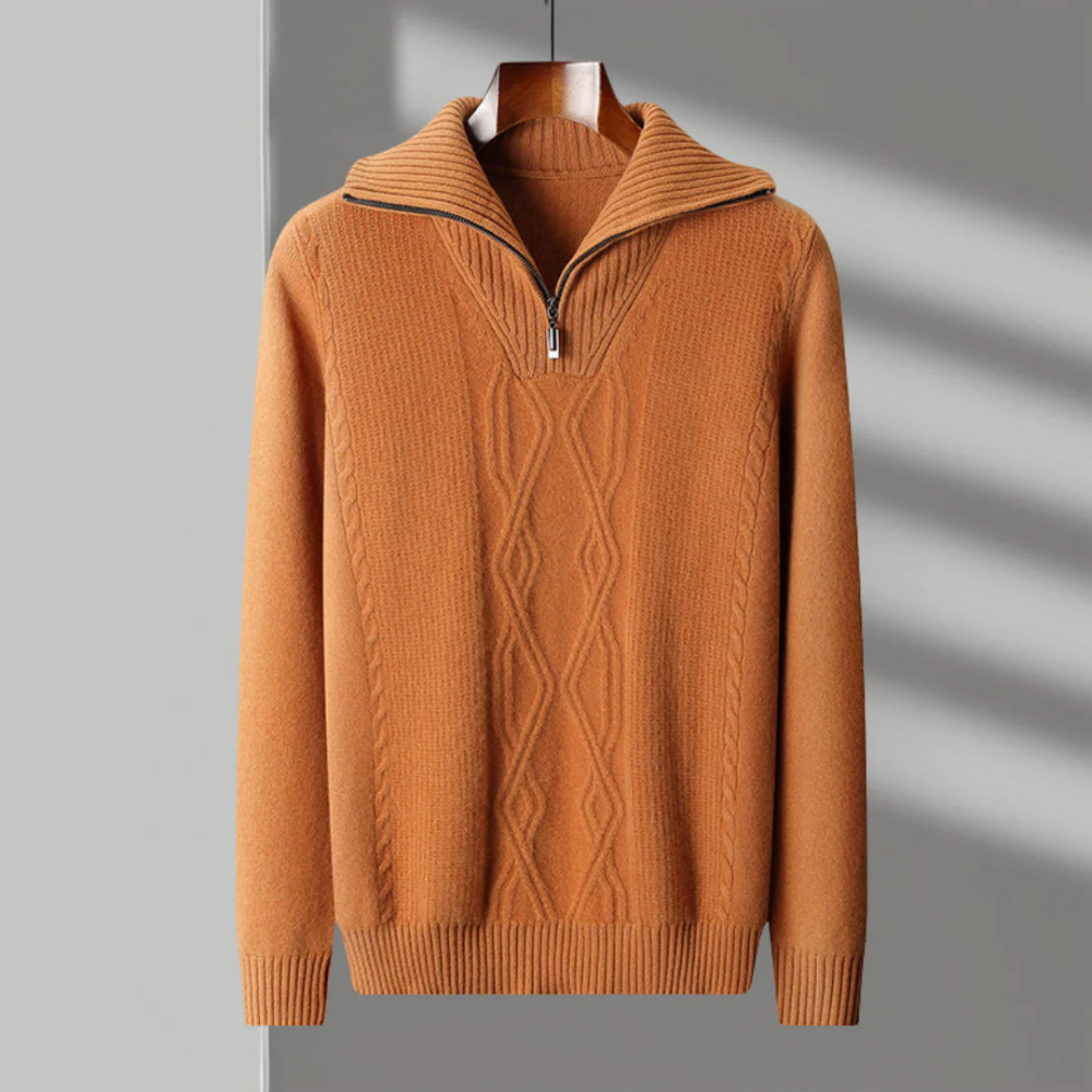 Taranto - Woll Pullover mit Reißverschluss