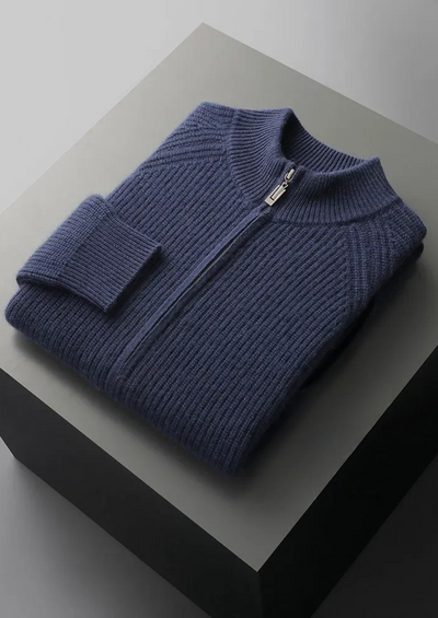 Camden - Gerippter Zip Pullover