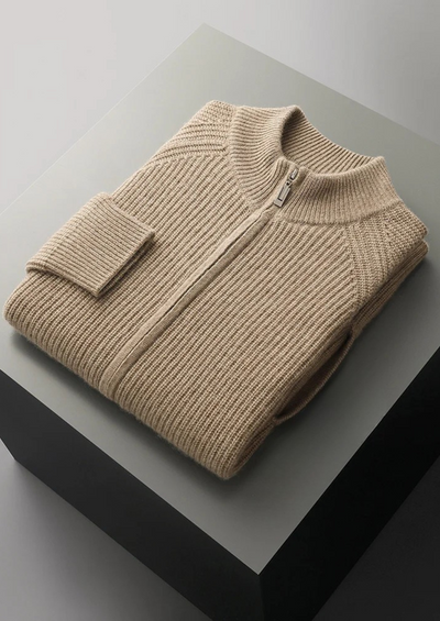 Camden - Gerippter Zip Pullover