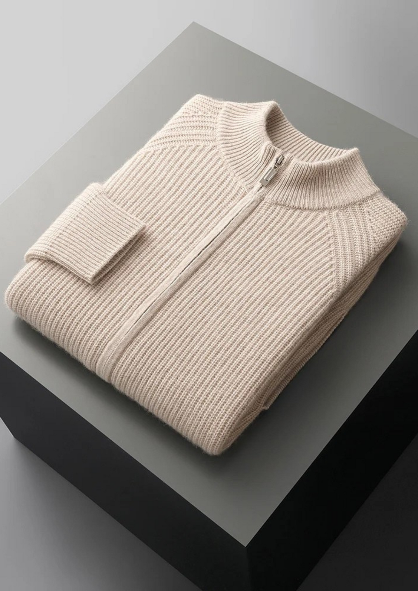 Camden - Gerippter Zip Pullover