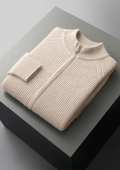 Camden - Gerippter Zip Pullover