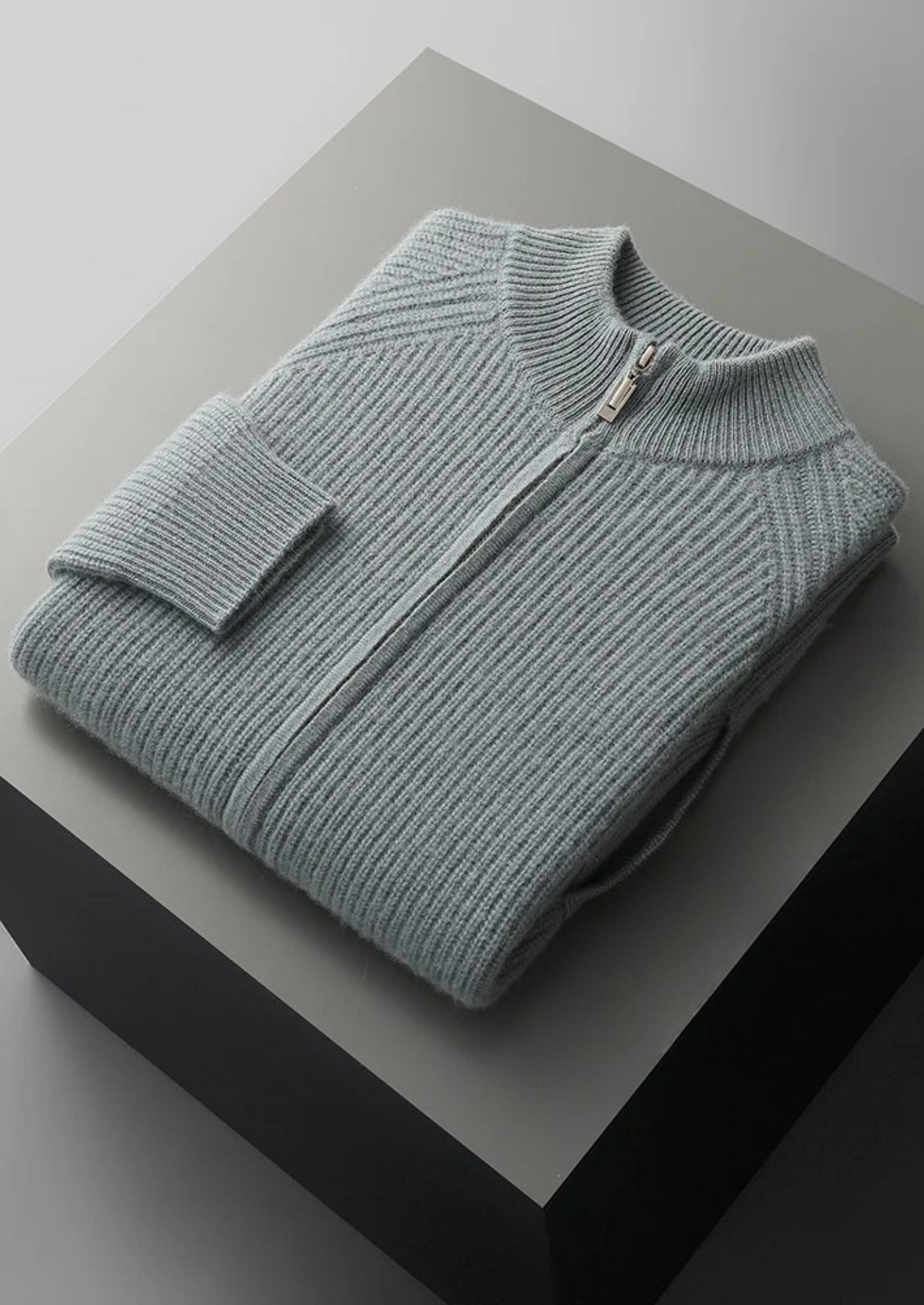 Camden - Gerippter Zip Pullover