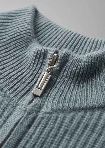 Camden - Gerippter Zip Pullover