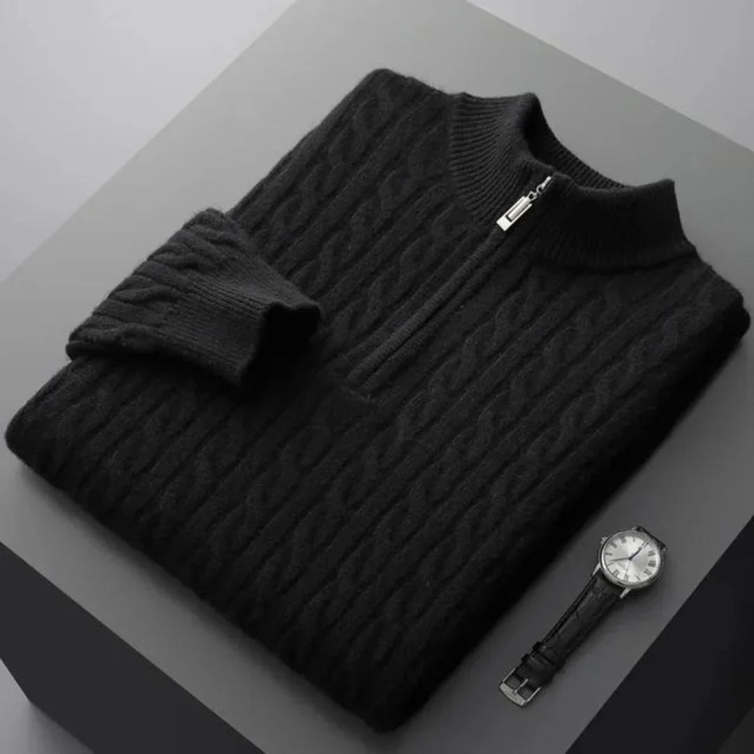 Deneb Strickpullover mit halbem Reißverschluss