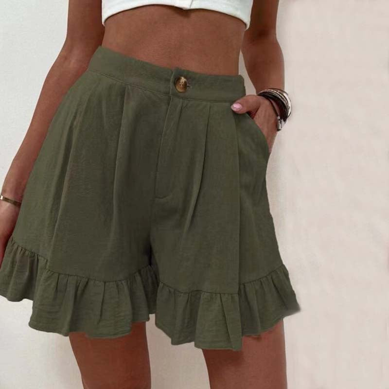 Alisa - Fließende Kurzhose mit Rüschensaum