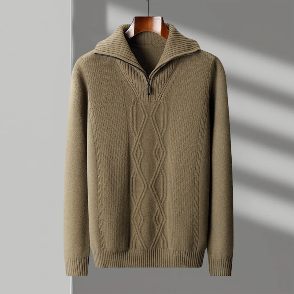 Taranto - Woll Pullover mit Reißverschluss
