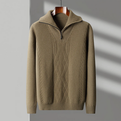 Taranto - Woll Pullover mit Reißverschluss