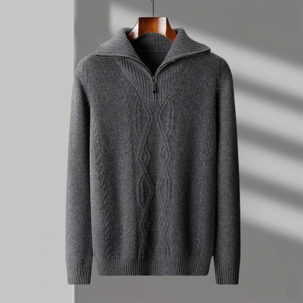 Taranto - Woll Pullover mit Reißverschluss