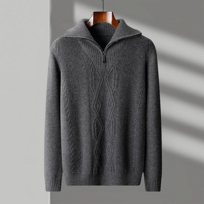Taranto - Woll Pullover mit Reißverschluss