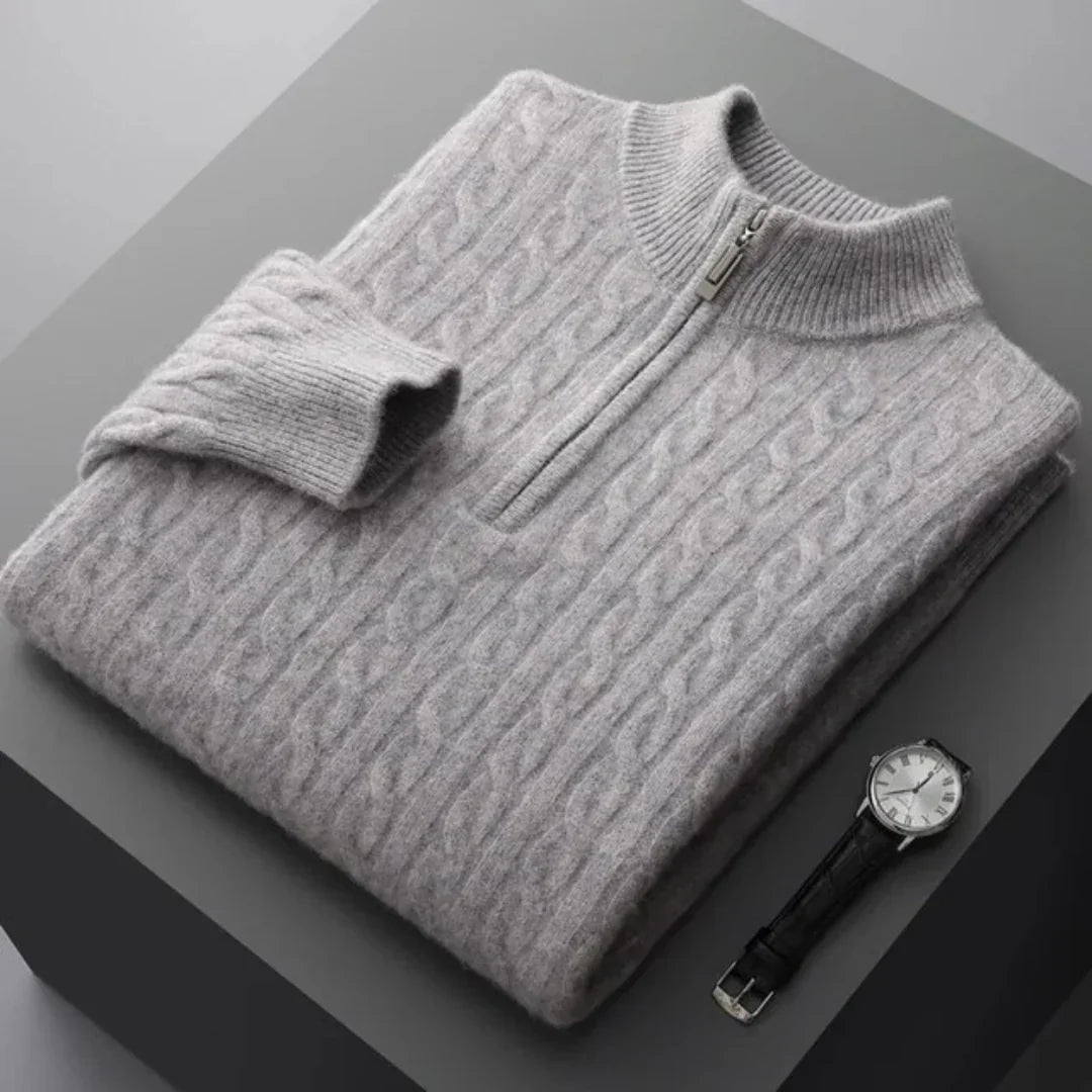 Deneb Strickpullover mit halbem Reißverschluss
