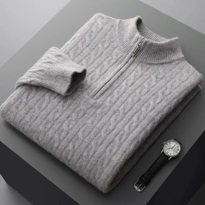 Deneb Strickpullover mit halbem Reißverschluss