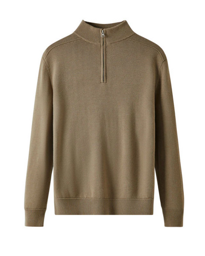 Merinowolle Zip-Up Pullover in Capri
