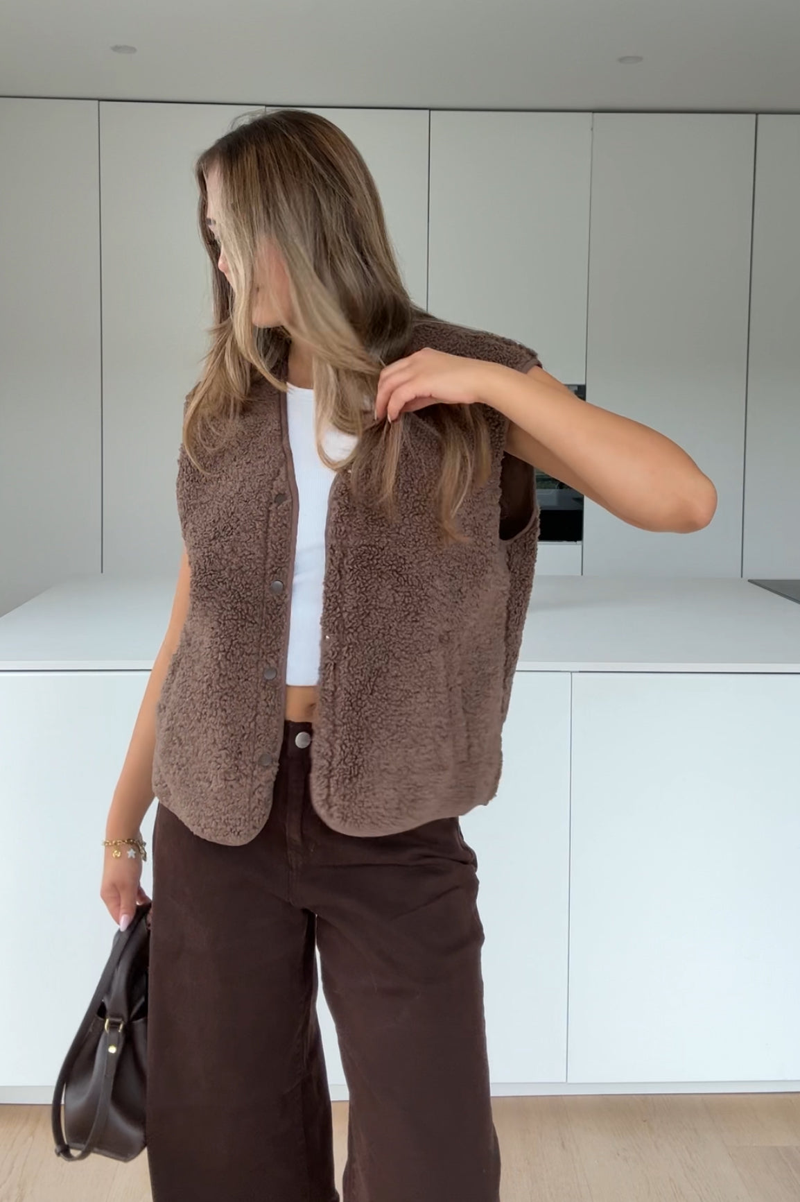 TEDDY VEST MOCCA