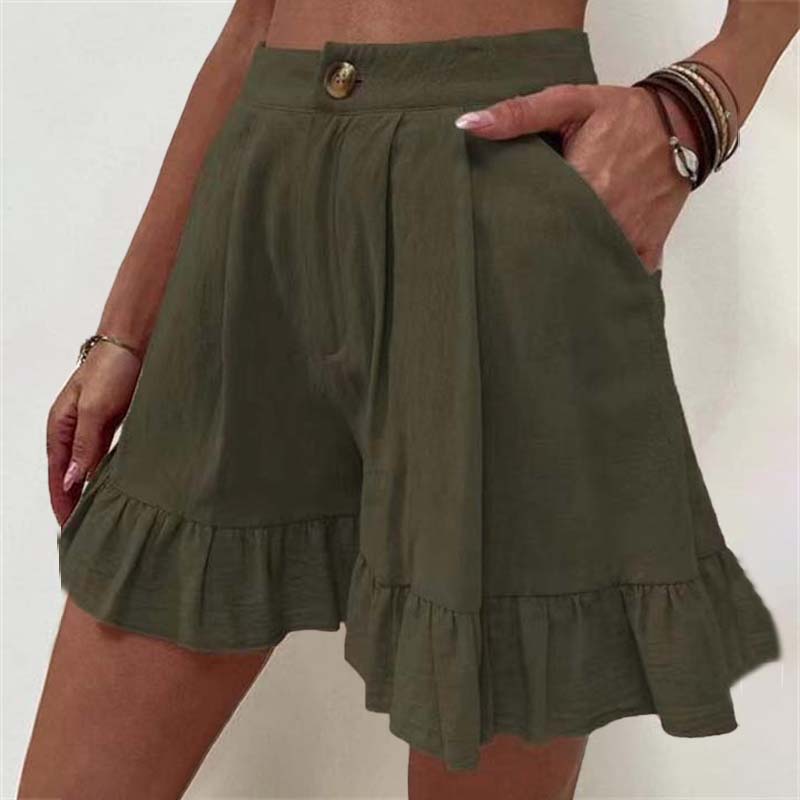 Alisa - Fließende Kurzhose mit Rüschensaum