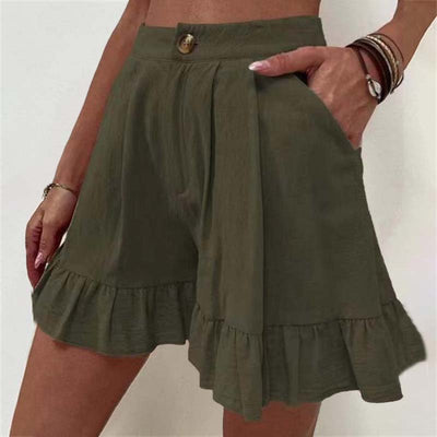 Alisa - Fließende Kurzhose mit Rüschensaum