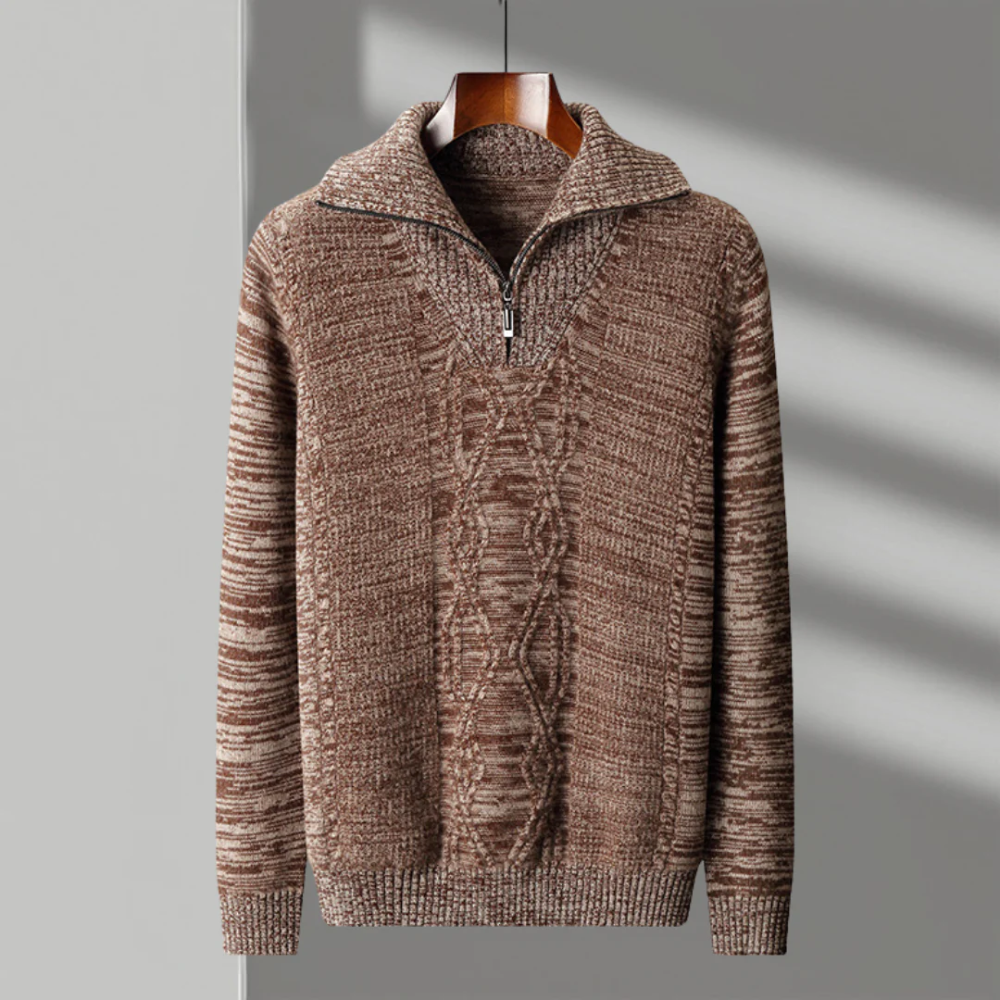 Taranto - Woll Pullover mit Reißverschluss