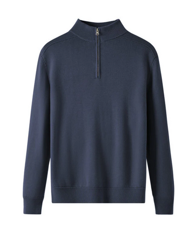 Merinowolle Zip-Up Pullover in Capri