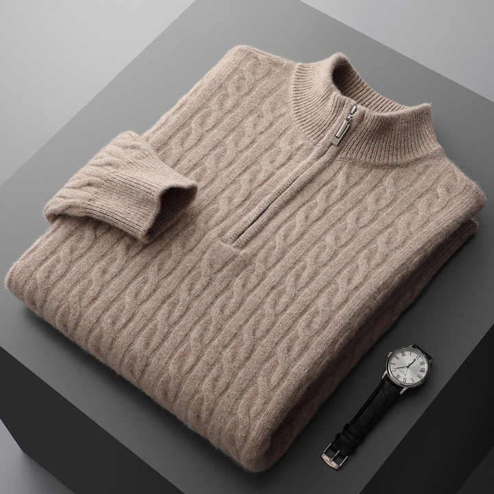 Deneb Strickpullover mit halbem Reißverschluss
