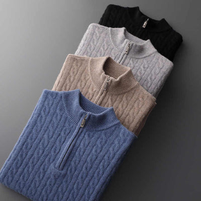 Deneb Strickpullover mit halbem Reißverschluss