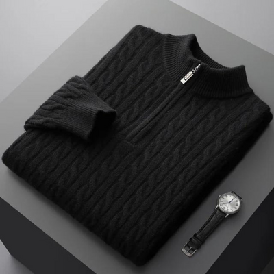 Braemar Kabel-Zip-Strickpullover