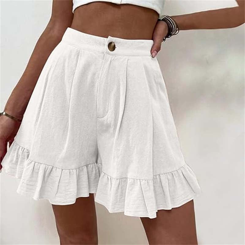 Alisa - Fließende Kurzhose mit Rüschensaum