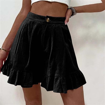 Alisa - Fließende Kurzhose mit Rüschensaum
