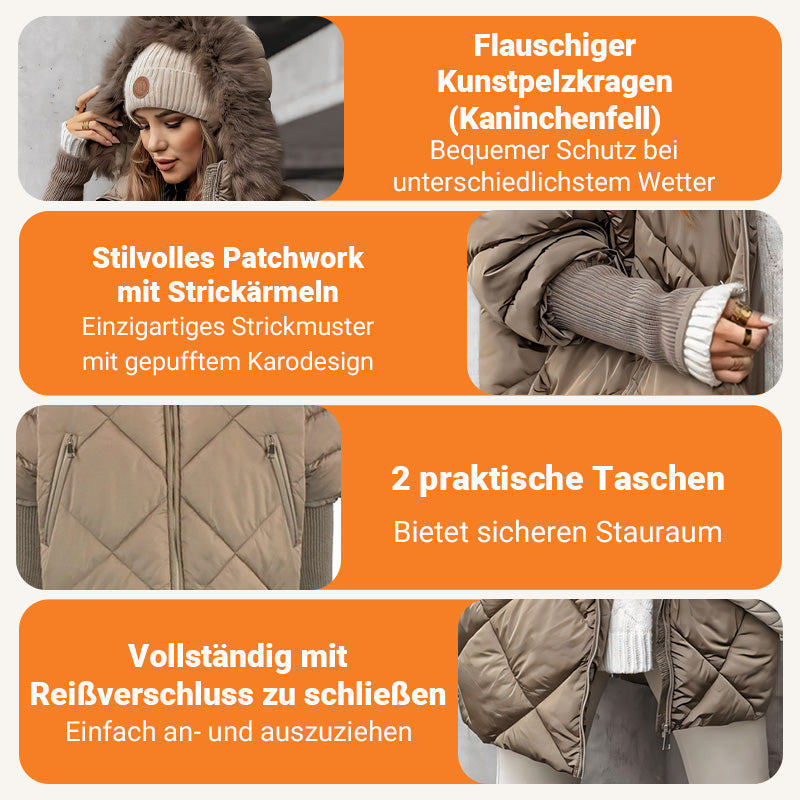 Susi - ❄️Winterschlussverkauf❄️Damen Midi-Parka mit Strickärmeln✈️Kostenloser Versand✈️
