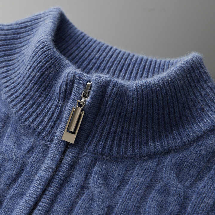 Deneb Strickpullover mit halbem Reißverschluss
