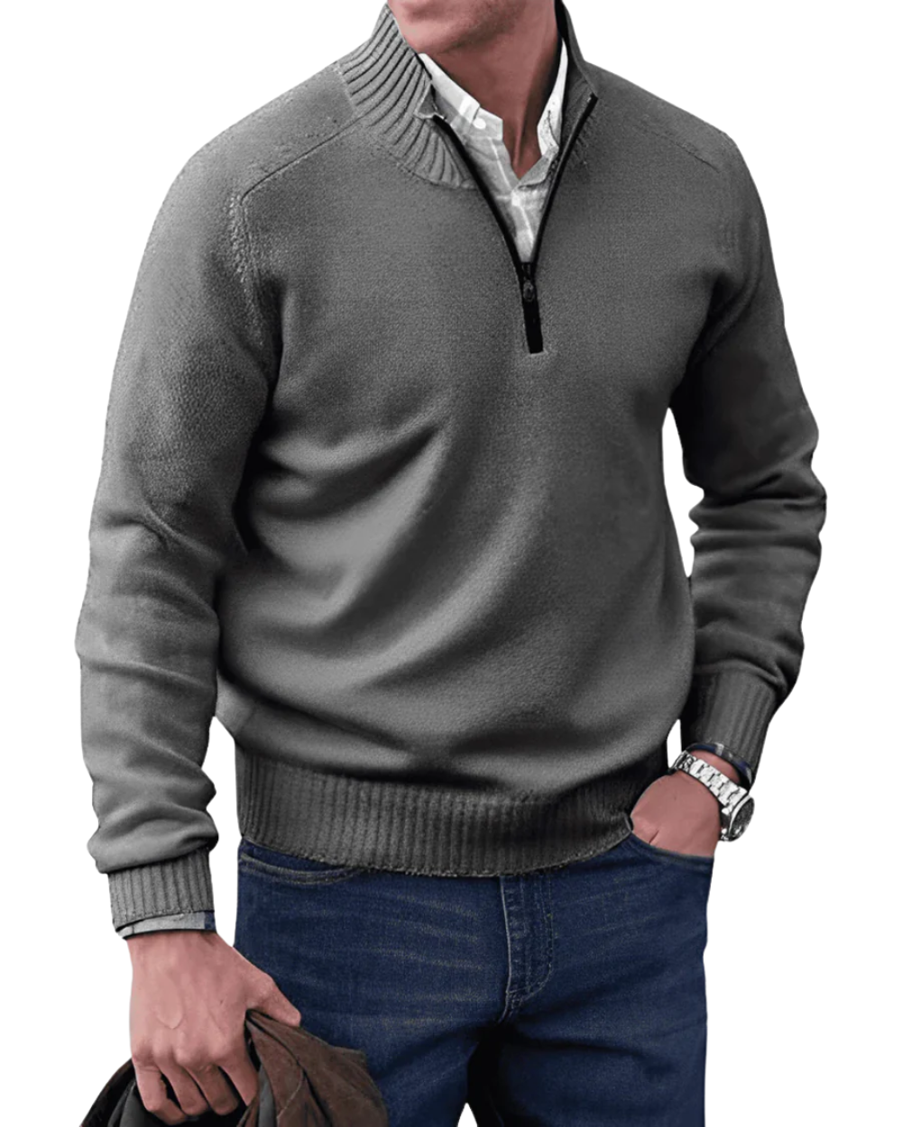 Entspanntes Zip-Up Sweatshirt