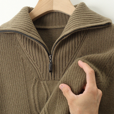 Taranto - Woll Pullover mit Reißverschluss