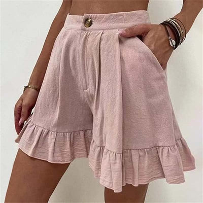 Alisa - Fließende Kurzhose mit Rüschensaum