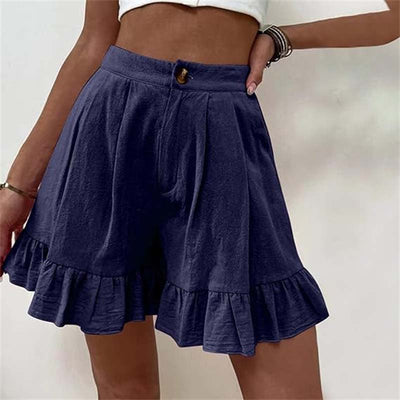 Alisa - Fließende Kurzhose mit Rüschensaum