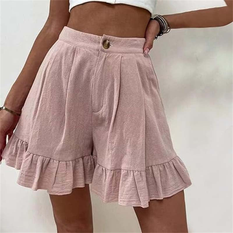 Alisa - Fließende Kurzhose mit Rüschensaum
