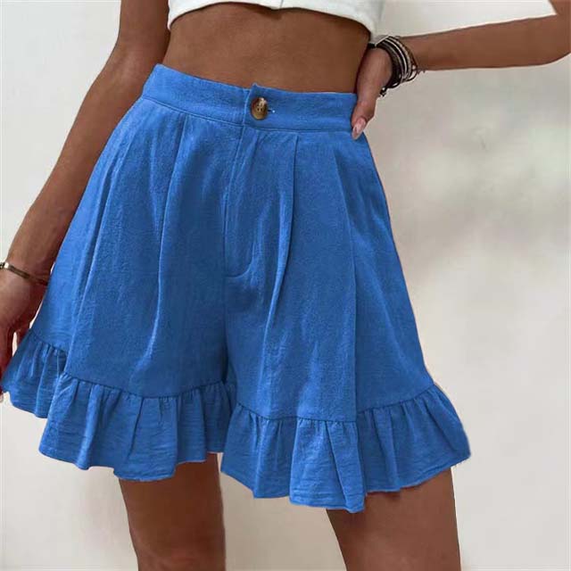 Alisa - Fließende Kurzhose mit Rüschensaum