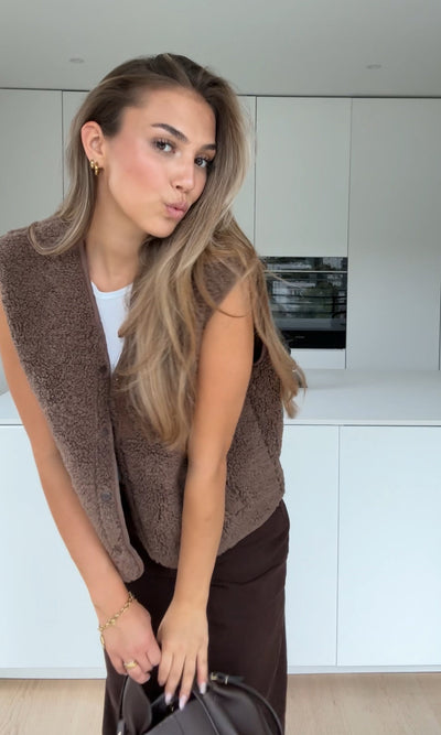 TEDDY VEST MOCCA