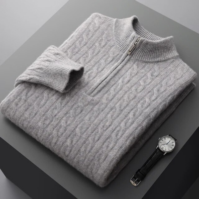 Braemar Kabel-Zip-Strickpullover
