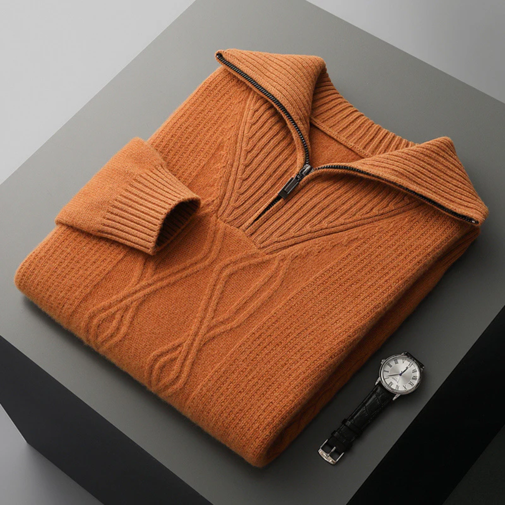 Taranto - Woll Pullover mit Reißverschluss