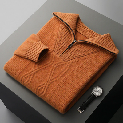 Taranto - Woll Pullover mit Reißverschluss