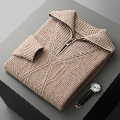 Taranto - Woll Pullover mit Reißverschluss